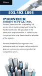 Mobile Screenshot of pioneersheetmetalinc.com